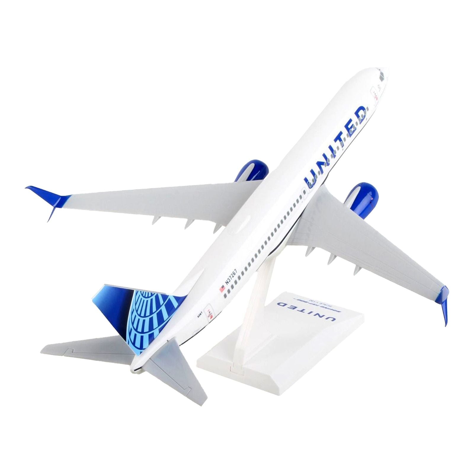 Boeing 737 - 800 Commercial Aircraft with Wi - Fi Dome "United Airlines" (N37267) White with Blue Tail (Snap - Fit) 1/130 Plastic Model by Skymarks - Skymarks - ModelCars.com