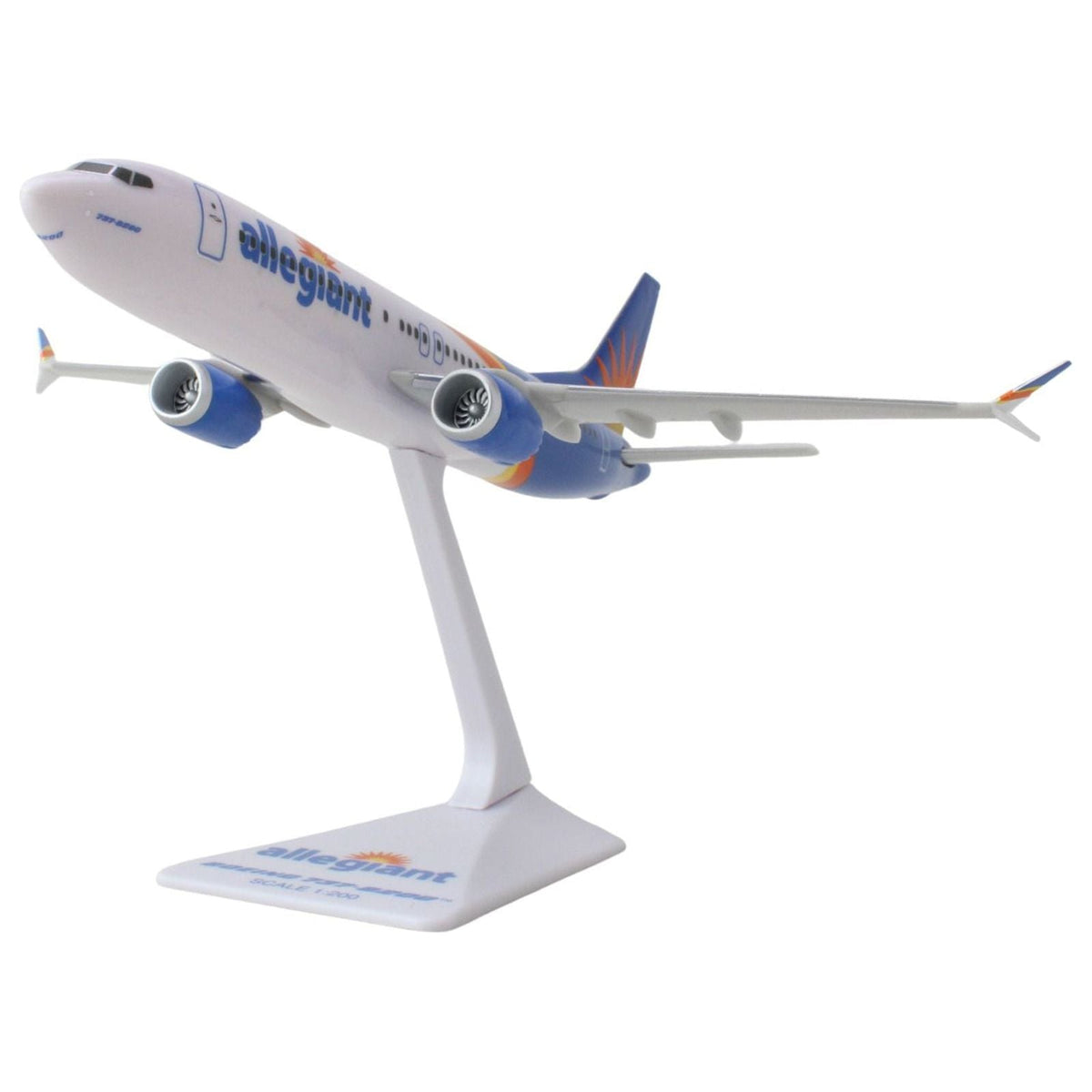 Boeing 737 - 8200 Commercial Aircraft "Allegiant Air" (N811NV) White and Blue with Stripes (Snap - Fit) 1/200 Plastic Model by Skymarks - Skymarks - ModelCars.com