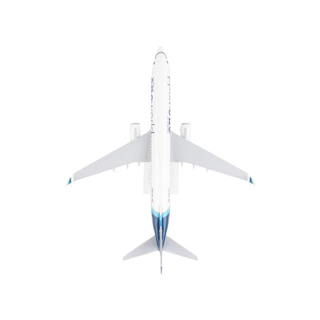 Boeing 737 - 900 Commercial Aircraft "Alaska Airlines - One World" (N487AS) White with Blue Tail (Snap - Fit) 1/130 Plastic Model by Skymarks - Skymarks - ModelCars.com