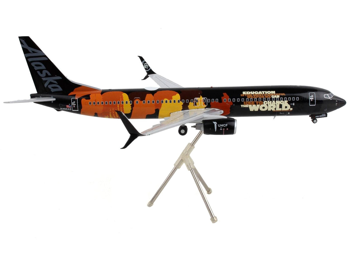 Boeing 737-900ER Commercial Aircraft "Alaska Airlines - Our Commitment" Black with Graphics "Gemini 200" Series 1/200 Diecast Model Airplane by GeminiJets-GeminiJets-ModelCars.com
