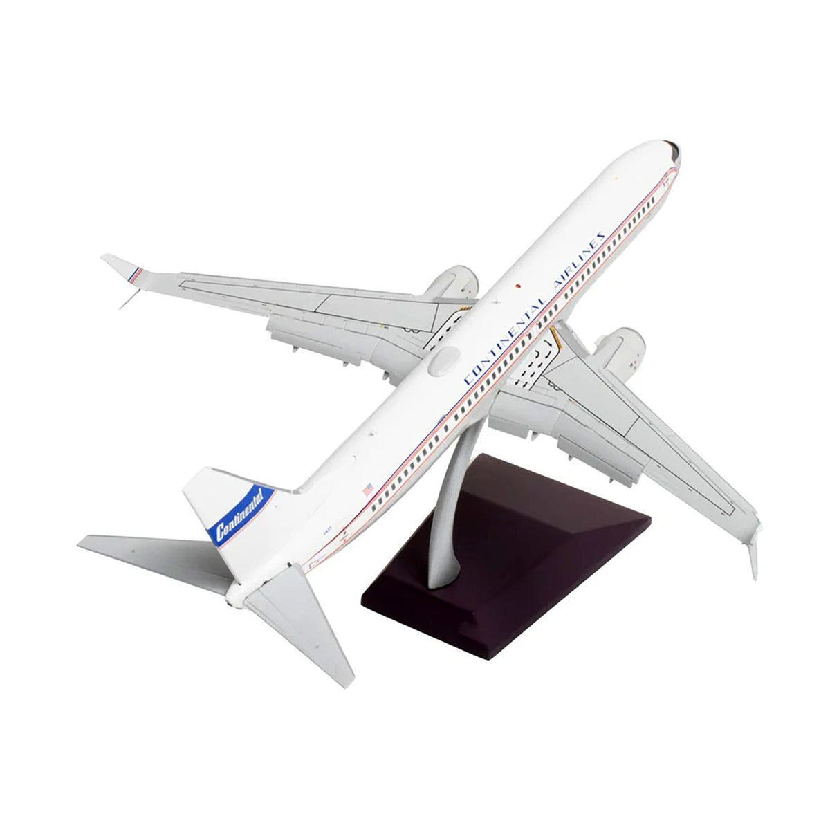 Boeing 737-900ER Commercial Aircraft with Flaps Down "Continental Airlines - United Airlines" (N75435) White with Red and Blue Stripes "Gemini 200" Series 1/200 Diecast Model Airplane by GeminiJets-GeminiJets-ModelCars.com