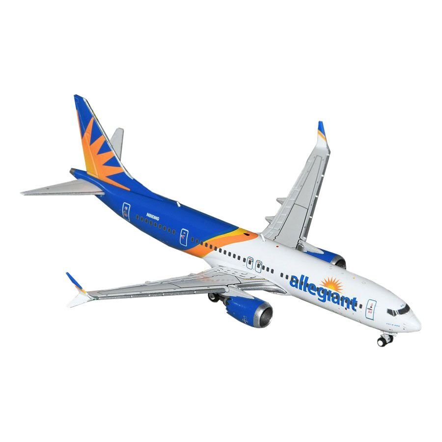 Boeing 737 MAX 200 Commercial Aircraft "Allegiant Air" (N810MG) White and Blue 1/400 Diecast Model Airplane by GeminiJets-GeminiJets-ModelCars.com