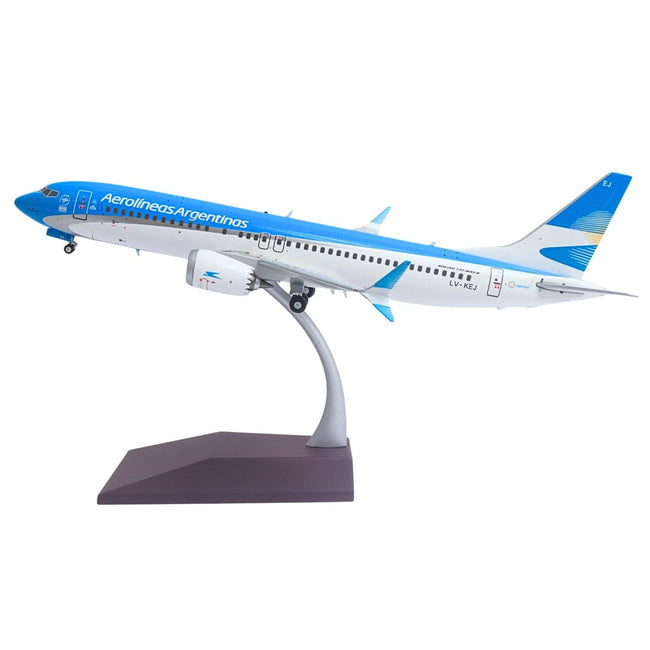 Boeing 737 MAX 8 Commercial Aircraft "Aerolineas Argentinas" (LV-KEJ) White and Blue "Gemini 200" Series 1/200 Diecast Model Airplane by GeminiJets-GeminiJets-ModelCars.com