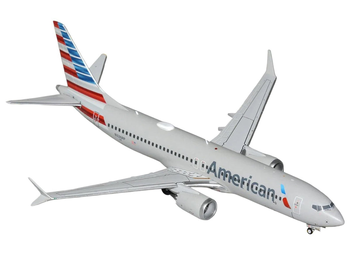 Boeing 737 MAX 8 Commercial Aircraft "American Airlines" (N326RP) Gray with Striped Tail "Gemini 200" Series 1/200 Diecast Model by GeminiJets-GeminiJets-ModelCars.com