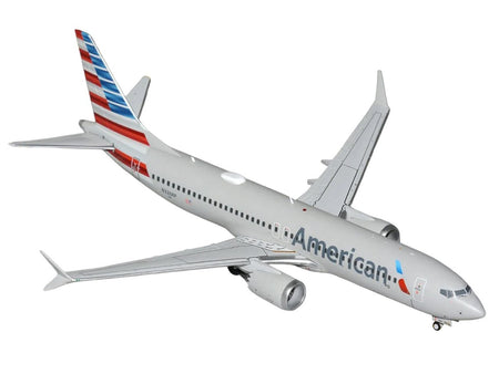 Boeing 737 MAX 8 Commercial Aircraft "American Airlines" (N326RP) Gray with Striped Tail "Gemini 200" Series 1/200 Diecast Model by GeminiJets-GeminiJets-ModelCars.com