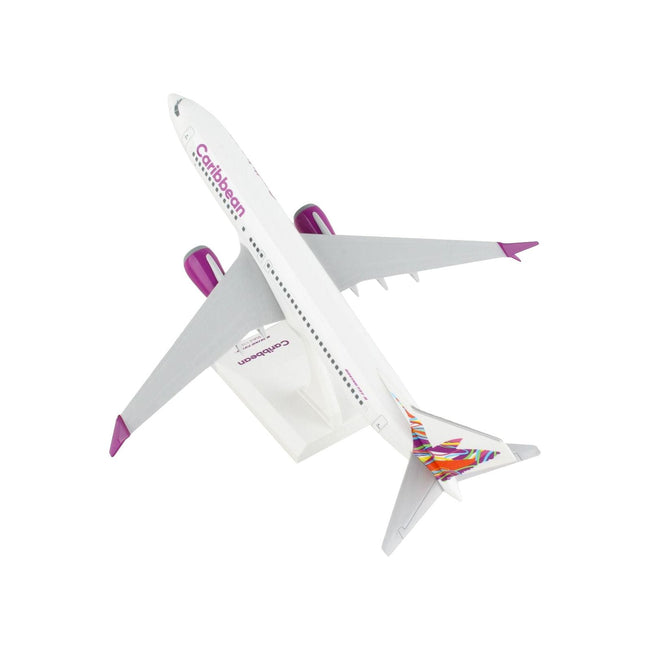 Boeing 737 MAX 8 Commercial Aircraft "Caribbean Airlines" White with Tail Graphics (Snap - Fit) 1/130 Plastic Model by Skymarks - Skymarks - ModelCars.com