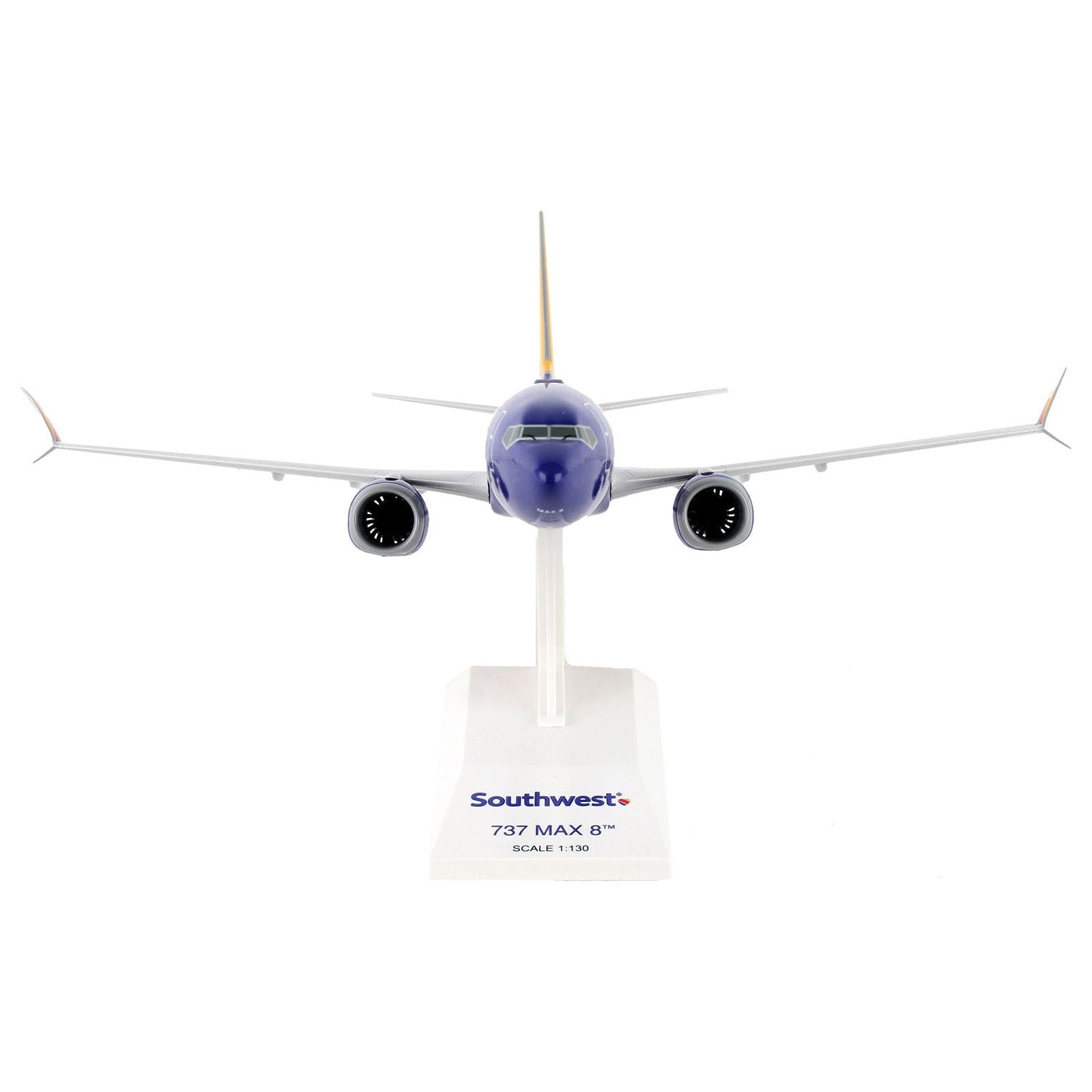 Boeing 737 MAX 8 Commercial Aircraft "Southwest Airlines" (N8706W) Blue with Yellow and Red Tail (Snap - Fit) 1/130 Plastic Model by Skymarks - Skymarks - ModelCars.com