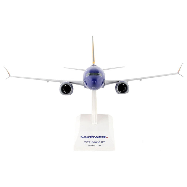 Boeing 737 MAX 8 Commercial Aircraft "Southwest Airlines" (N8706W) Blue with Yellow and Red Tail (Snap - Fit) 1/130 Plastic Model by Skymarks - Skymarks - ModelCars.com