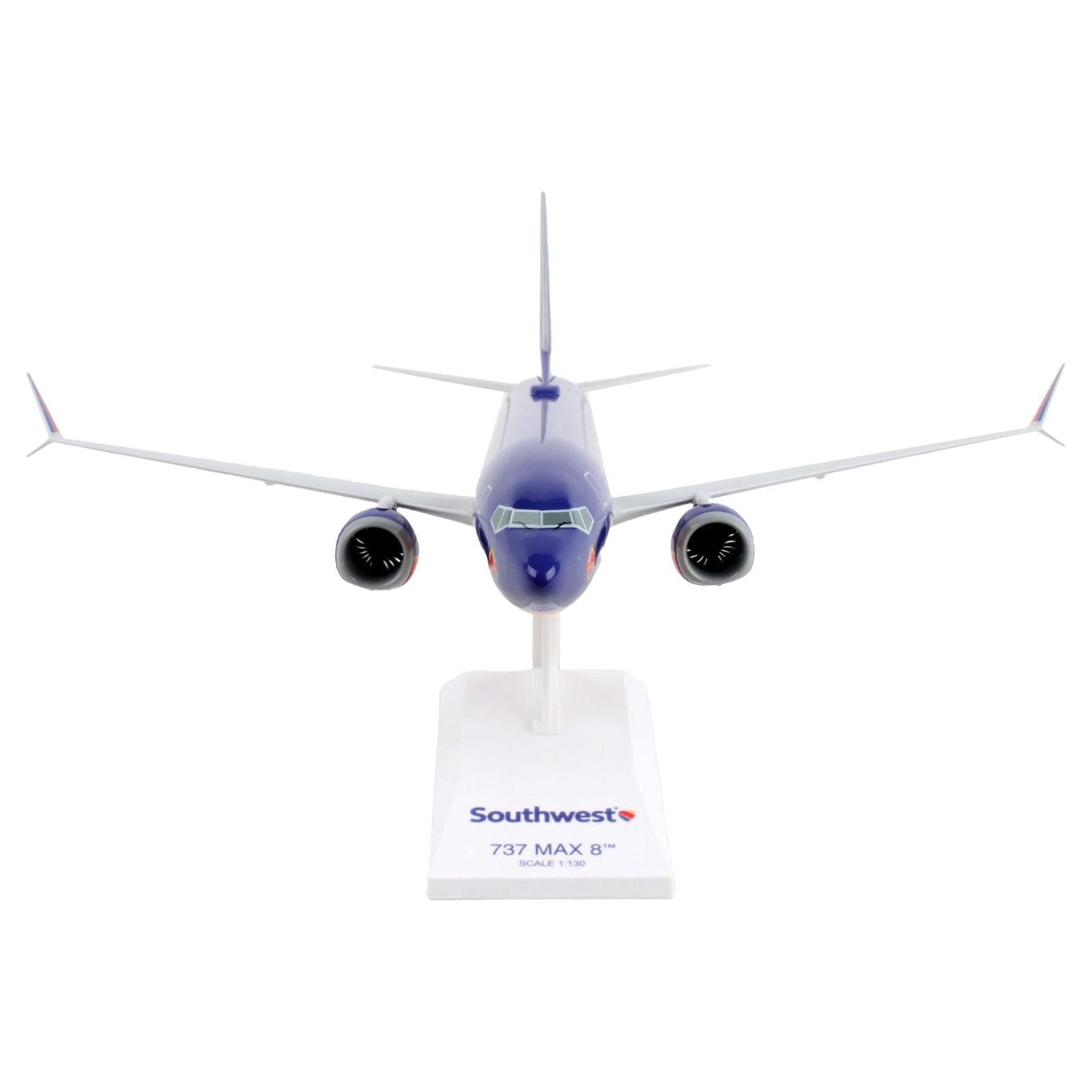 Boeing 737 MAX 8 Commercial Aircraft "Southwest Airlines" (N872CB) Blue with Red and Orange Stripes (Snap - Fit) 1/130 Plastic Model by Skymarks - Skymarks - ModelCars.com