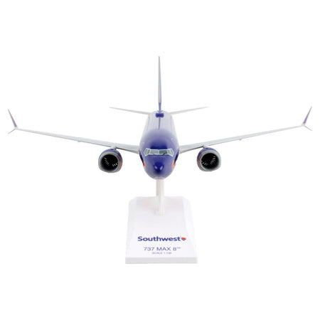 Boeing 737 MAX 8 Commercial Aircraft "Southwest Airlines" (N872CB) Blue with Red and Orange Stripes (Snap - Fit) 1/130 Plastic Model by Skymarks - Skymarks - ModelCars.com