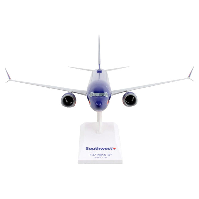 Boeing 737 MAX 8 Commercial Aircraft "Southwest Airlines" (N872CB) Blue with Red and Orange Stripes (Snap - Fit) 1/130 Plastic Model by Skymarks - Skymarks - ModelCars.com