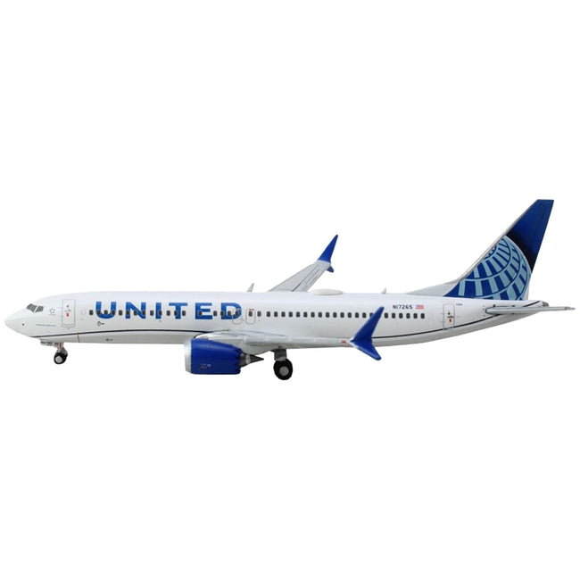 Boeing 737 MAX 8 Commercial Aircraft "United Airlines" (N17265) White with Blue Tail 1/400 Diecast Model Airplane by GeminiJets-GeminiJets-ModelCars.com
