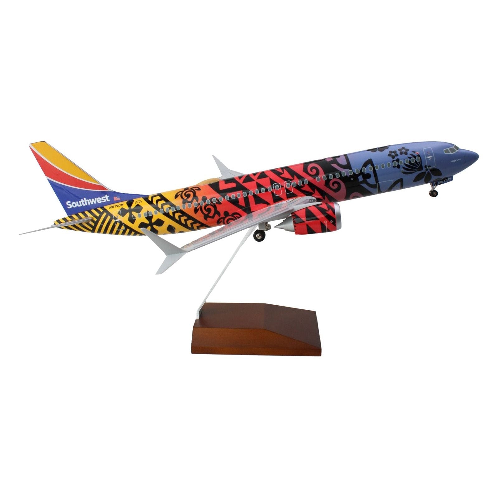 Boeing 737 MAX 8 Commercial Aircraft with Landing Gear "Southwest Airlines - Imua One" (N8710M) Hawaiian Livery (Snap - Fit) 1/100 Plastic Model by Skymarks - Skymarks - ModelCars.com