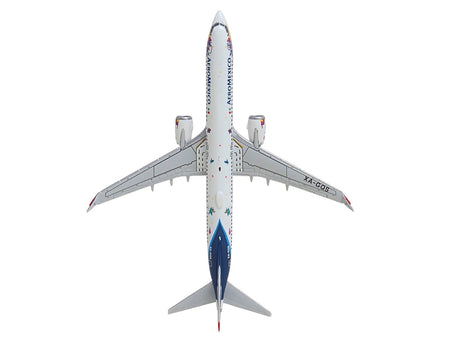 Boeing 737 MAX 9 Commercial Aircraft "Aeromexico - Kukulcan" (XA-GQS) White with Graphics and Blue Tail 1/400 Diecast Model by GeminiJets-GeminiJets-ModelCars.com