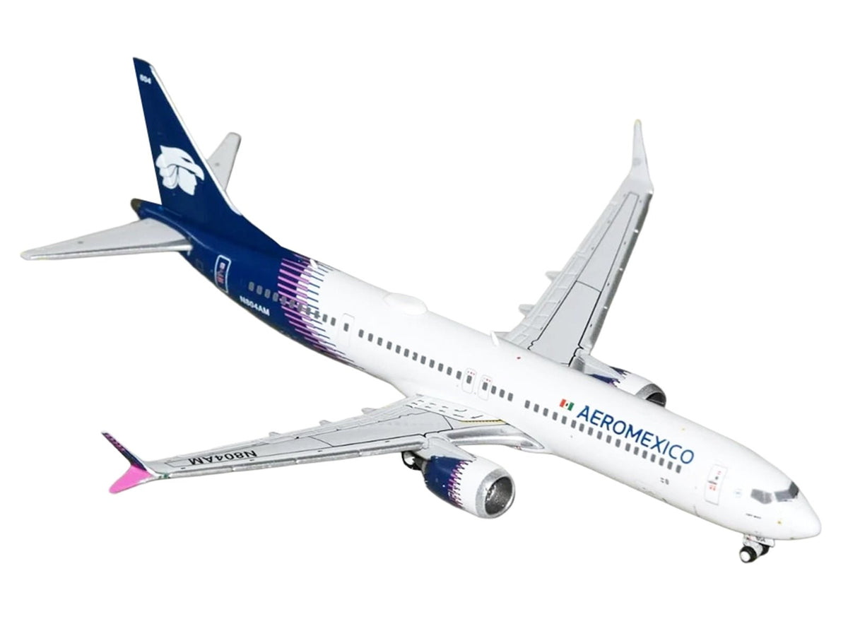 Boeing 737 MAX 9 Commercial Aircraft "Aeromexico" (N804AM) White with Blue Tail 1/400 Diecast Model Airplane by GeminiJets-GeminiJets-ModelCars.com