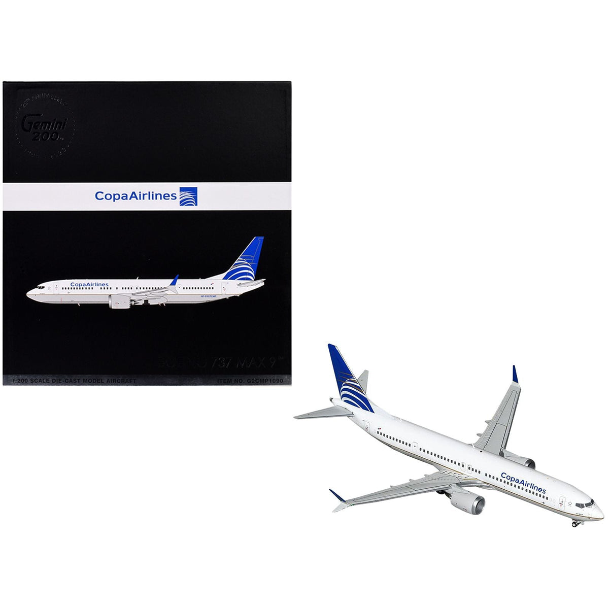 Boeing 737 MAX 9 Commercial Aircraft "Copa Airlines" (HP-9907CMP) White with Blue Tail "Gemini 200" Series 1/200 Diecast Model Airplane by GeminiJets-GeminiJets-ModelCars.com