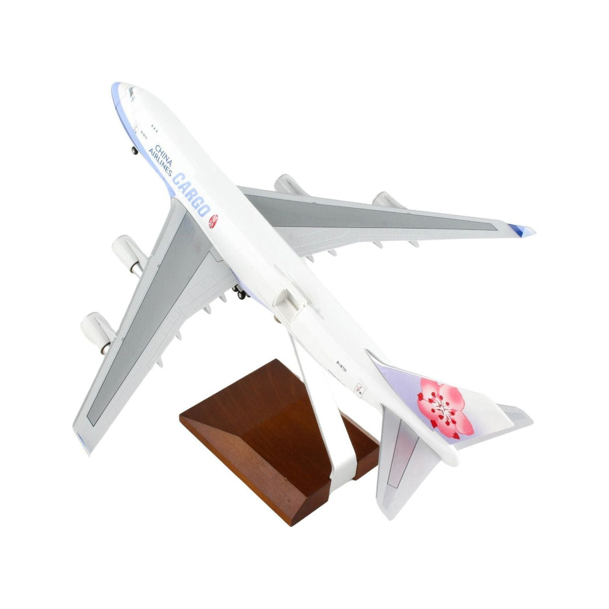 Boeing 747 - 400F Commercial Aircraft with Landing Gear "China Airlines Cargo" (B - 18701) White with Purple Stripes (Snap - Fit) 1/200 Plastic Model by Skymarks - Skymarks - ModelCars.com