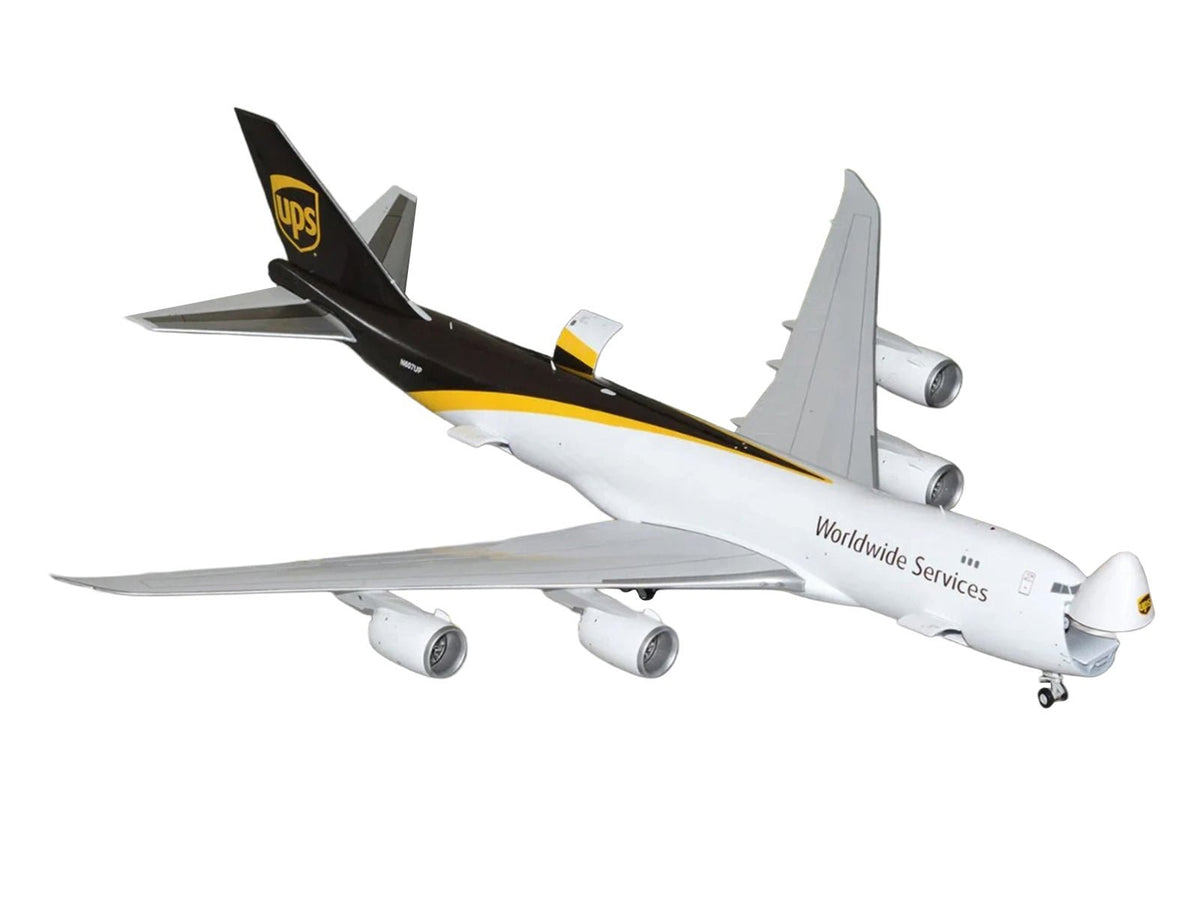 Boeing 747-8F Commercial Aircraft "UPS Worldwide Services" (N607UP) White with Brown Tail "Gemini 200 - Interactive Series" Series 1/200 Diecast Model by GeminiJets-GeminiJets-ModelCars.com