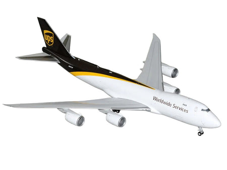 Boeing 747-8F Commercial Aircraft "UPS Worldwide Services" (N607UP) White with Brown Tail "Gemini 200" Series 1/200 Diecast Model by GeminiJets-GeminiJets-ModelCars.com
