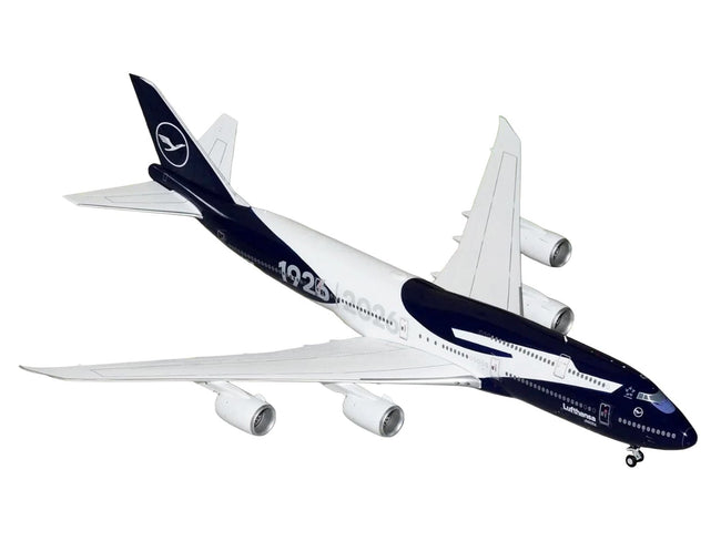 Boeing 747-8I Commercial Aircraft "Lufthansa 100 Years" (D-ABYN) Dark Blue and White "Gemini 200" Series 1/200 Diecast Model Airplane by GeminiJets-GeminiJets-ModelCars.com