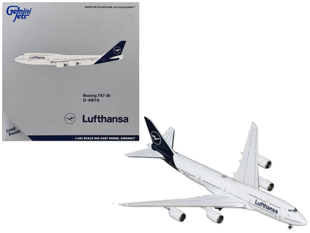Boeing 747-8I Commercial Aircraft "Lufthansa" (D-ABYA) White with Dark Blue Tail 1/400 Diecast Model GeminiJets-GeminiJets-ModelCars.com
