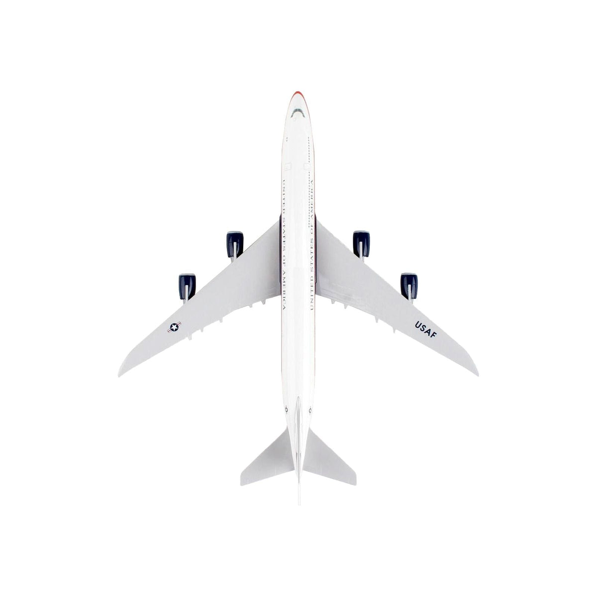 Boeing 747 - 8i (VC - 25B) Commercial Aircraft "Air Force One - United States of America" (30000) White with Red and Blue Stripes (Snap - Fit) 1/200 Plastic Model by Skymarks - Skymarks - ModelCars.com