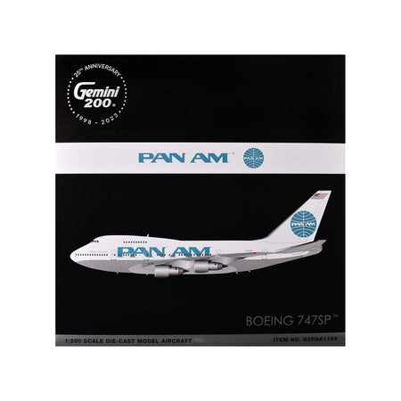 Boeing 747SP Commercial Aircraft "Pan American Airways" (N531PA) White with Blue Tail Graphics "Gemini 200" Series 1/200 Diecast Model Airplane by GeminiJets - GeminiJets - ModelCars.com
