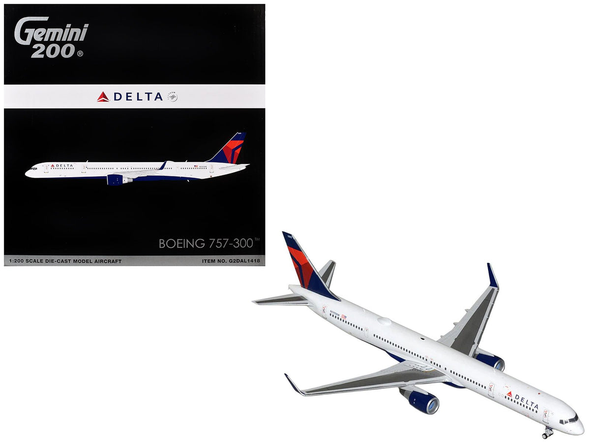 Boeing 757-300 Commercial Aircraft "Delta Air Lines" (N595NW) White with Blue and Red Tail "Gemini 200" Series 1/200 Diecast Model by GeminiJets-GeminiJets-ModelCars.com