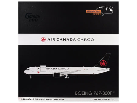 Boeing 767-300F Commercial Aircraft "Air Canada Cargo" (C-GXHM) White with Black Tail "Gemini 200 - Interactive Series" 1/200 Diecast Model Airplane by GeminiJets-GeminiJets-ModelCars.com