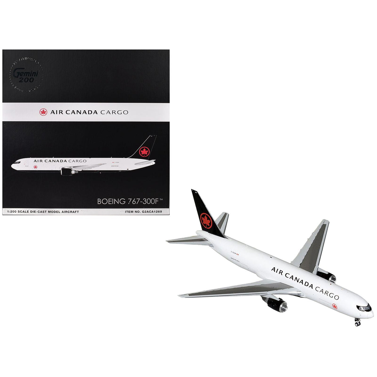 Boeing 767-300F Commercial Aircraft "Air Canada Cargo" (C-GXHM) White with Black Tail "Gemini 200" Series 1/200 Diecast Model Airplane by GeminiJets-GeminiJets-ModelCars.com