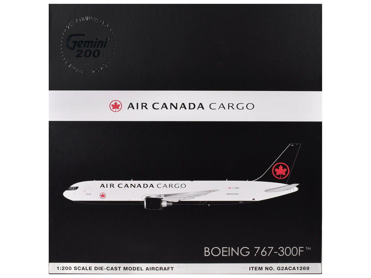 Boeing 767-300F Commercial Aircraft "Air Canada Cargo" (C-GXHM) White with Black Tail "Gemini 200" Series 1/200 Diecast Model Airplane by GeminiJets-GeminiJets-ModelCars.com