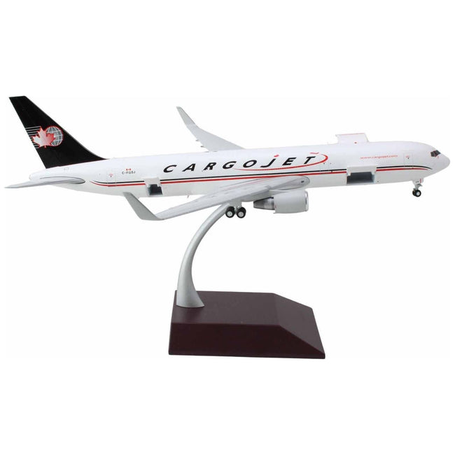 Boeing 767-300F Commercial Aircraft "Cargojet Airways" (C-FGSJ) White with Black Tail "Gemini 200 - Interactive Series" 1/200 Diecast Model Airplane by GeminiJets-GeminiJets-ModelCars.com