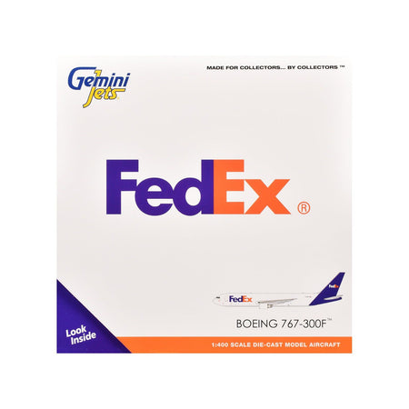 Boeing 767 - 300F Commercial Aircraft "FedEx (Federal Express)" (N144FE) White with Purple Tail 1/400 Diecast Model Airplane by GeminiJets - GeminiJets - ModelCars.com