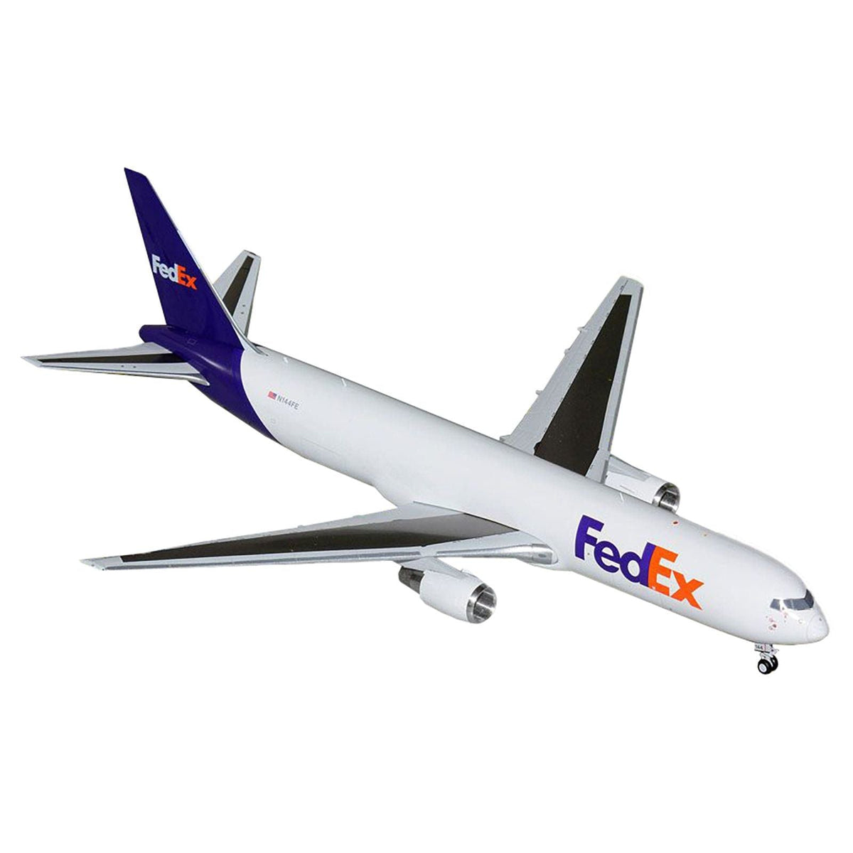 Boeing 767-300F Commercial Aircraft "FedEx (Federal Express)" (N144FE) White with Purple Tail "Gemini 200" Series 1/200 Diecast Model Airplane by GeminiJets-GeminiJets-ModelCars.com