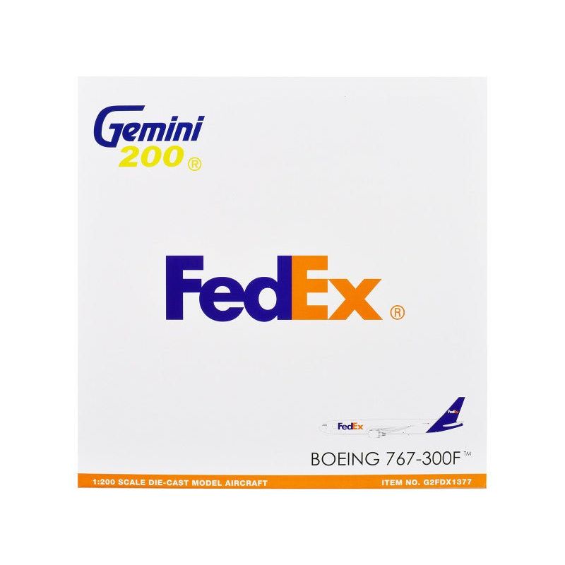 Boeing 767-300F Commercial Aircraft "FedEx (Federal Express)" (N144FE) White with Purple Tail "Gemini 200" Series 1/200 Diecast Model Airplane by GeminiJets-GeminiJets-ModelCars.com