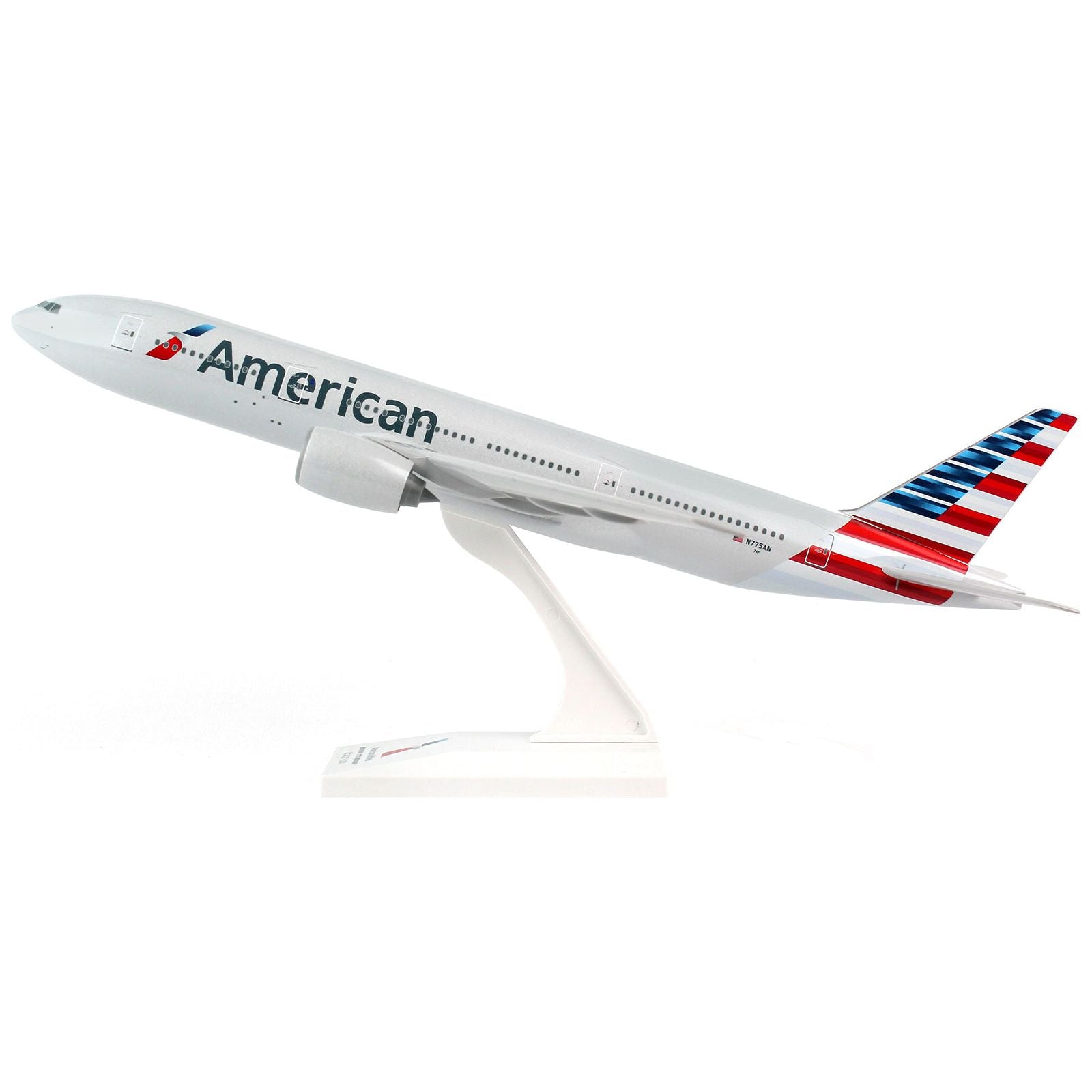Boeing 777 - 200 Commercial Aircraft "American Airlines" (N775AN) Gray with Striped Tail (Snap - Fit) 1/200 Plastic Model by Skymarks - Skymarks - ModelCars.com