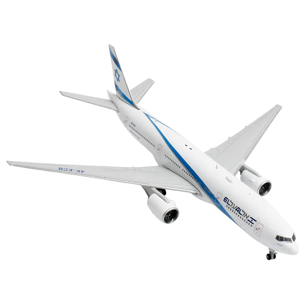 Boeing 777-200ER Commercial Aircraft "EL AL Israel Airlines" (4X-ECB) White with Blue Stripes 1/400 Diecast Model Airplane by GeminiJets-GeminiJets-ModelCars.com