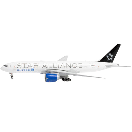 Boeing 777-200ER Commercial Aircraft "United Airlines Star Alliance" (N77022) White with Black Tail 1/400 Diecast Model Airplane by GeminiJets-GeminiJets-ModelCars.com