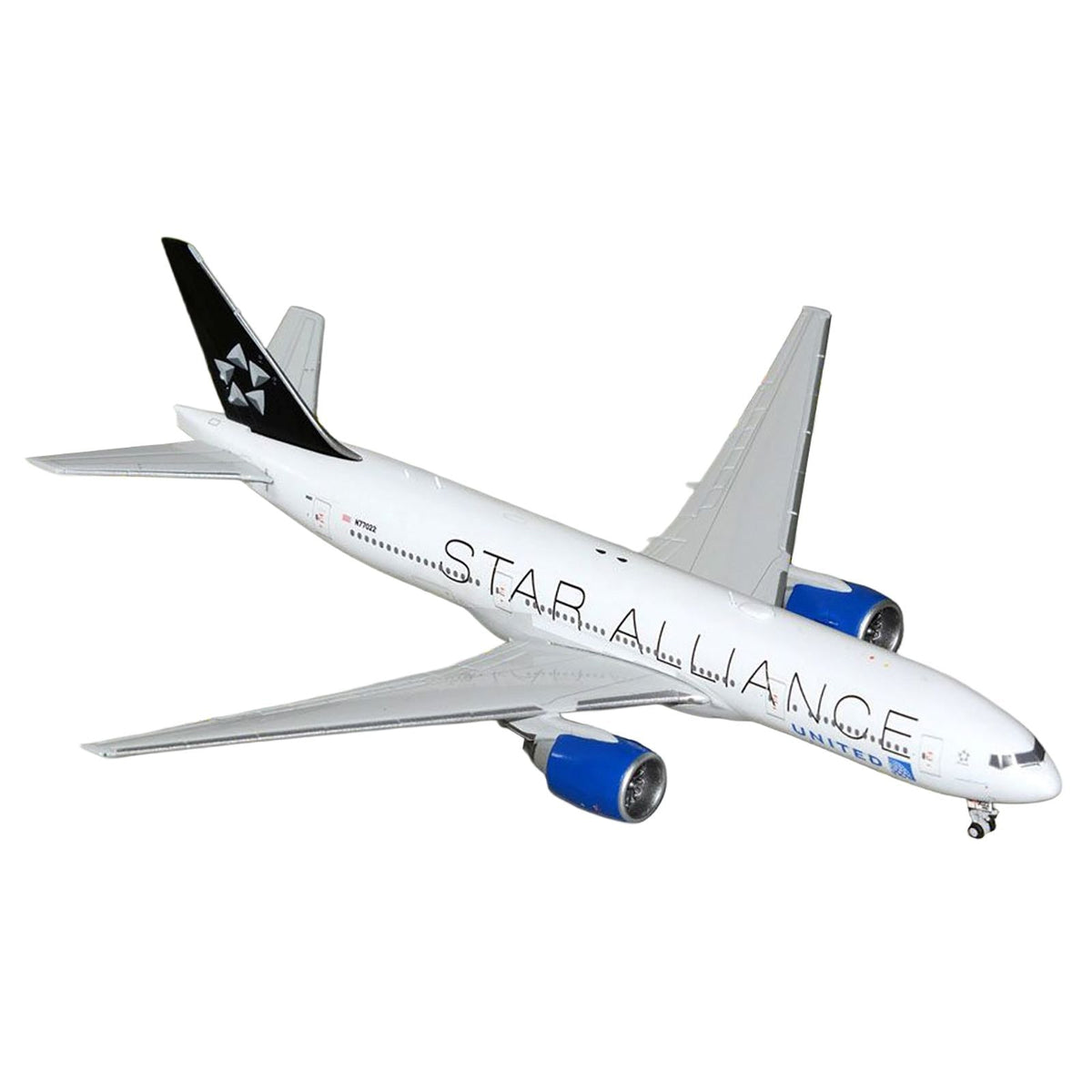 Boeing 777-200ER Commercial Aircraft "United Airlines Star Alliance" (N77022) White with Black Tail 1/400 Diecast Model Airplane by GeminiJets-GeminiJets-ModelCars.com