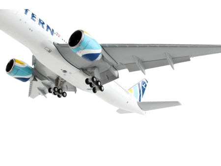 Boeing 777-200ER Commercial Aircraft with Flaps Down "Eastern Air Lines" White with Striped Tail 1/400 Diecast Model Airplane by GeminiJets-GeminiJets-ModelCars.com