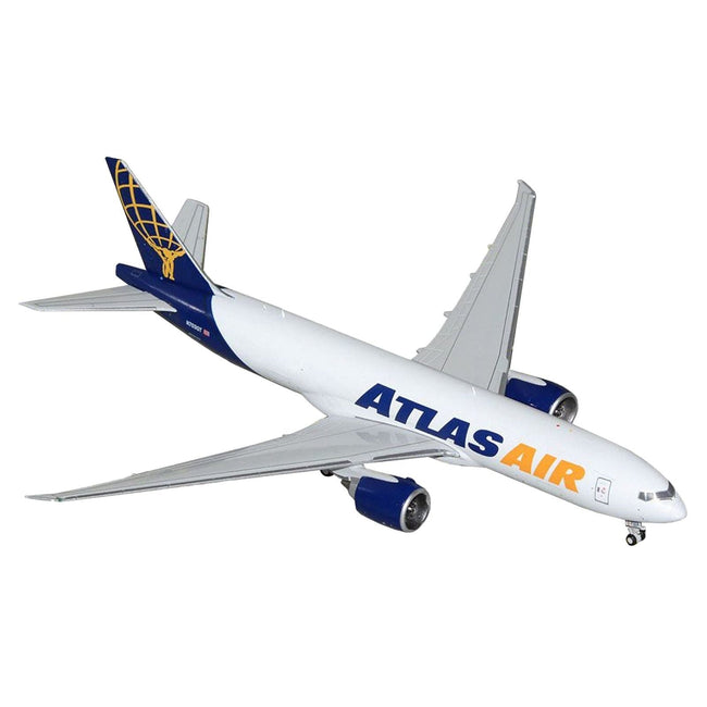 Boeing 777-200LR Commercial Aircraft "Atlas Air" (N703GT) White with Blue Tail 1/400 Diecast Model Airplane by GeminiJets-GeminiJets-ModelCars.com