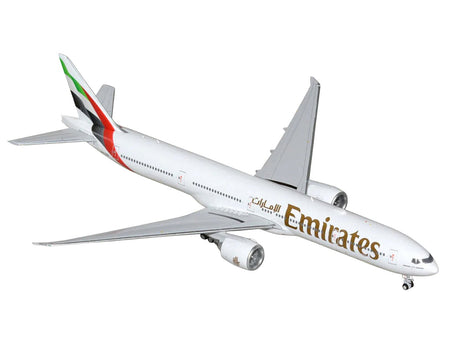 Boeing 777-300ER Commercial Aircraft "Emirates Airlines" (A6-EQH) White with Striped Tail 1/400 Diecast Model by GeminiJets-GeminiJets-ModelCars.com