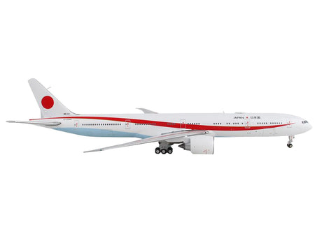 Boeing 777-300ER Commercial Aircraft "Japan Air Self-Defense Force" White with Red Stripes "Gemini Macs" Series 1/400 Diecast Model Airplane by GeminiJets-GeminiJets-ModelCars.com