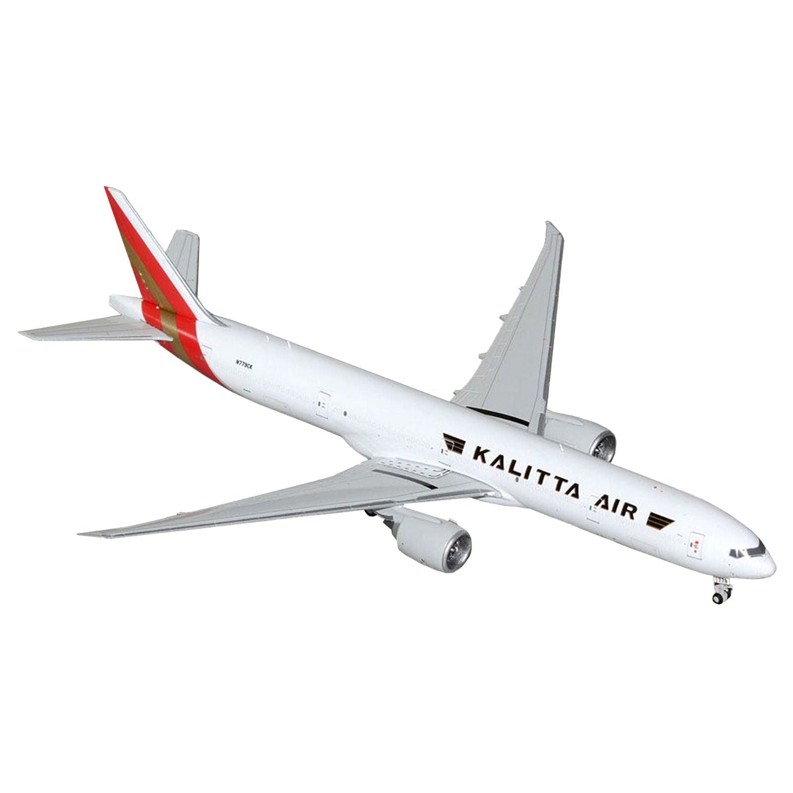 Boeing 777 - 300ER Commercial Aircraft "Kalitta Air" (N779CK) White with Red Tail 1/400 Diecast Model Airplane by GeminiJets - GeminiJets - ModelCars.com
