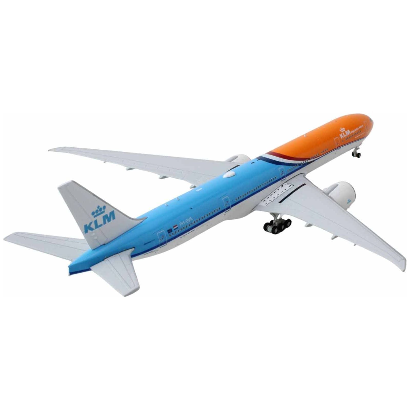 Boeing 777 - 300ER Commercial Aircraft "KLM Royal Dutch Airlines" (PH - BVA) Orange and Blue 1/400 Diecast Model Airplane by GeminiJets - GeminiJets - ModelCars.com