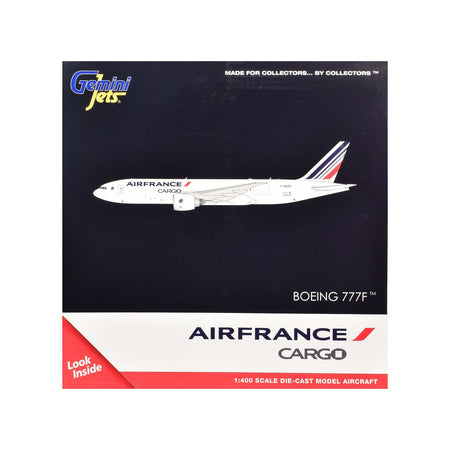 Boeing 777F Commercial Aircraft "Air France Cargo" (F-GUOC) White with Red and Blue Striped Tail 1/400 Diecast Model Airplane by GeminiJets-GeminiJets-ModelCars.com