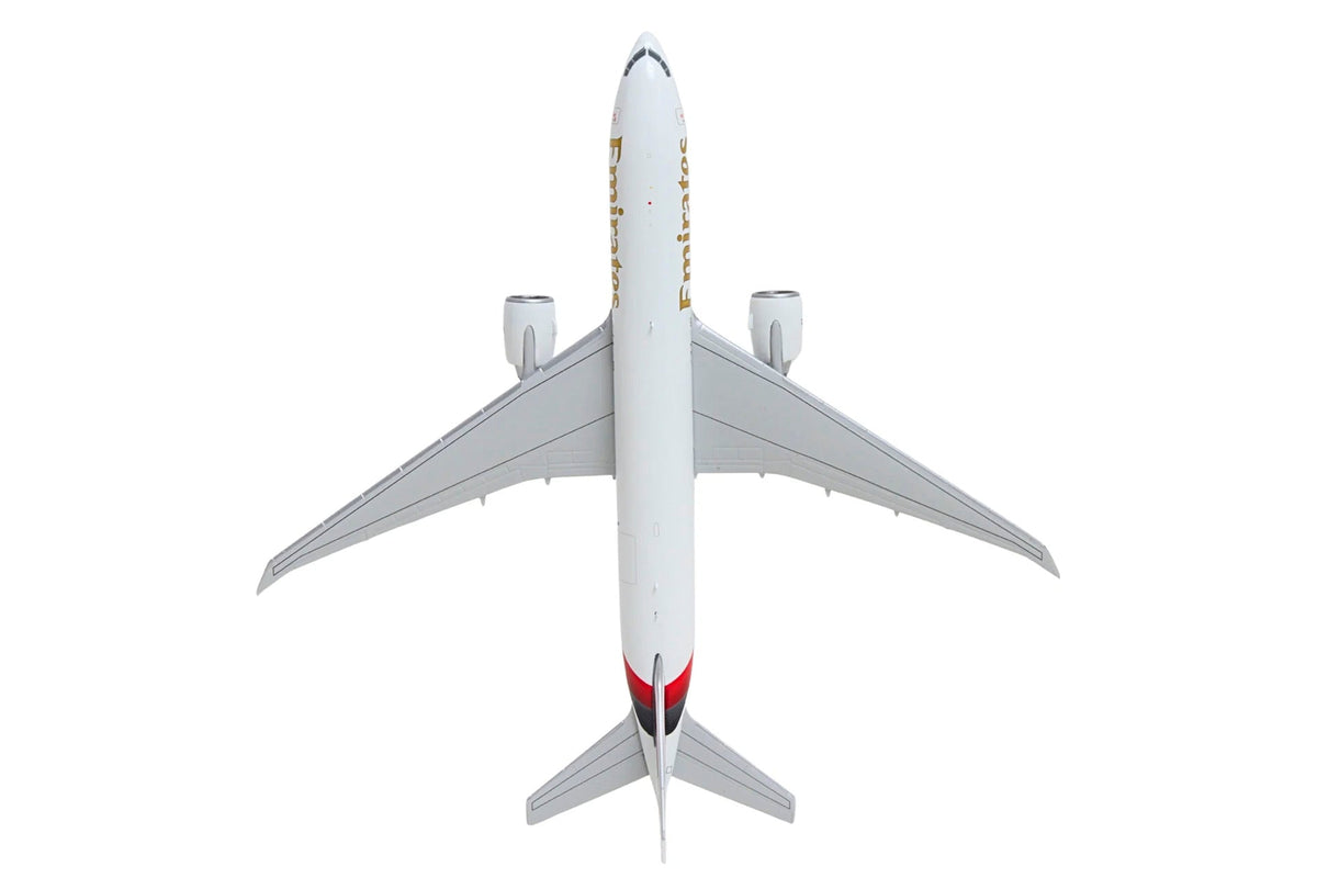 Boeing 777F Commercial Aircraft "Emirates SkyCargo" (A6-EFV) White with Striped Tail 1/400 Diecast Model by GeminiJets-GeminiJets-ModelCars.com