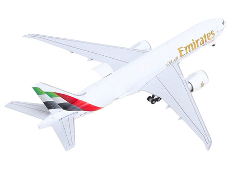 Boeing 777F Commercial Aircraft "Emirates SkyCargo" (A6-EFV) White with Striped Tail "Interactive Series" 1/400 Diecast Model by GeminiJets-GeminiJets-ModelCars.com