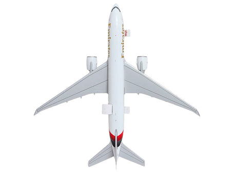 Boeing 777F Commercial Aircraft "Emirates SkyCargo" (A6-EFV) White with Striped Tail "Interactive Series" 1/400 Diecast Model by GeminiJets-GeminiJets-ModelCars.com
