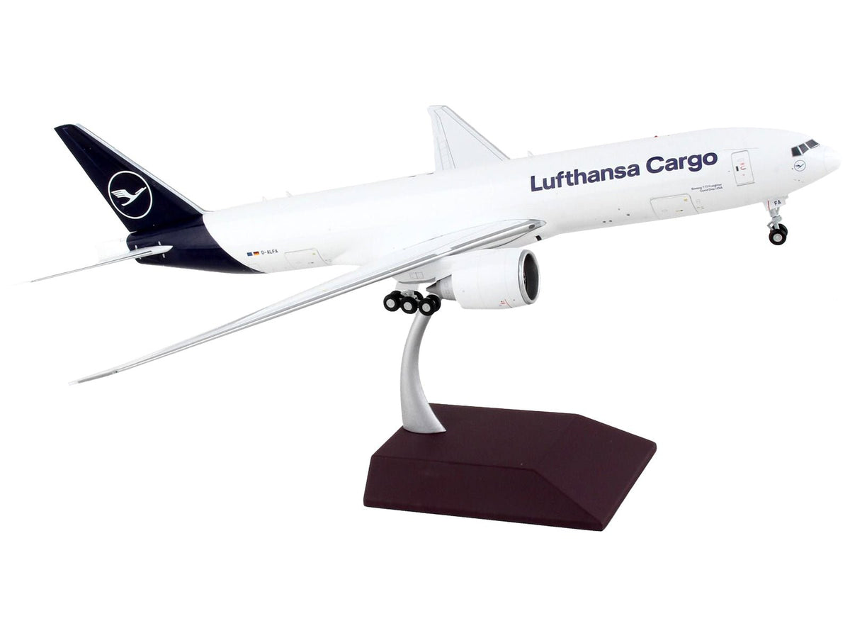 Boeing 777F Commercial Aircraft "Lufthansa Cargo" White with Blue Tail "Gemini 200 - Interactive" Series 1/200 Diecast Model Airplane by GeminiJets-GeminiJets-ModelCars.com